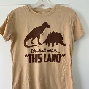 FIREFLY Tan Nerdy TShirt with Dinosaurs